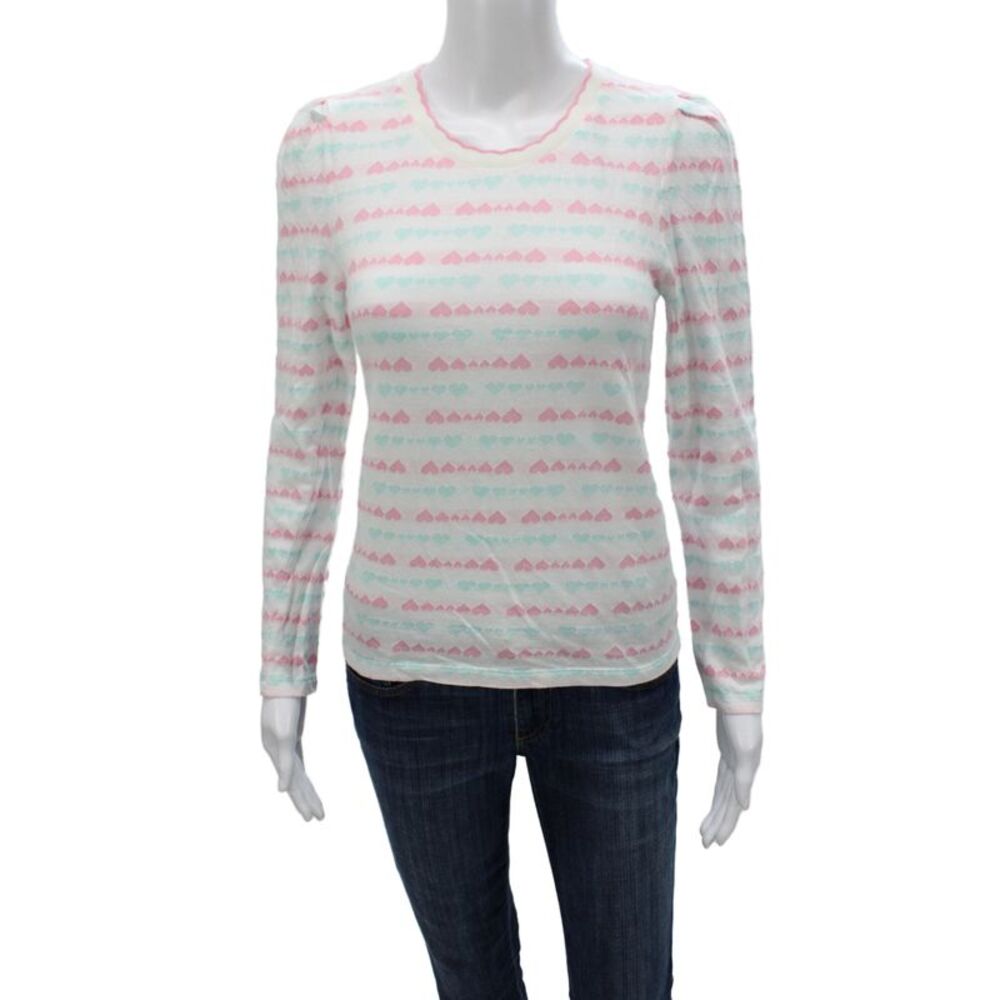Love Shack Fancy Women Basic Jersey Long Sleeve Pink Cotton Size M